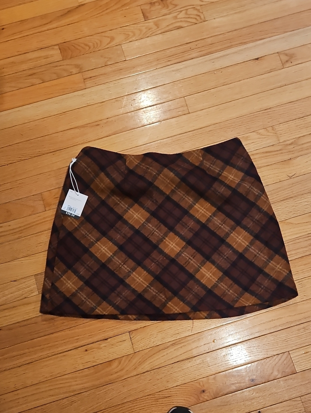 Kohl's Plaid Mini Skirt in Brown and Plum